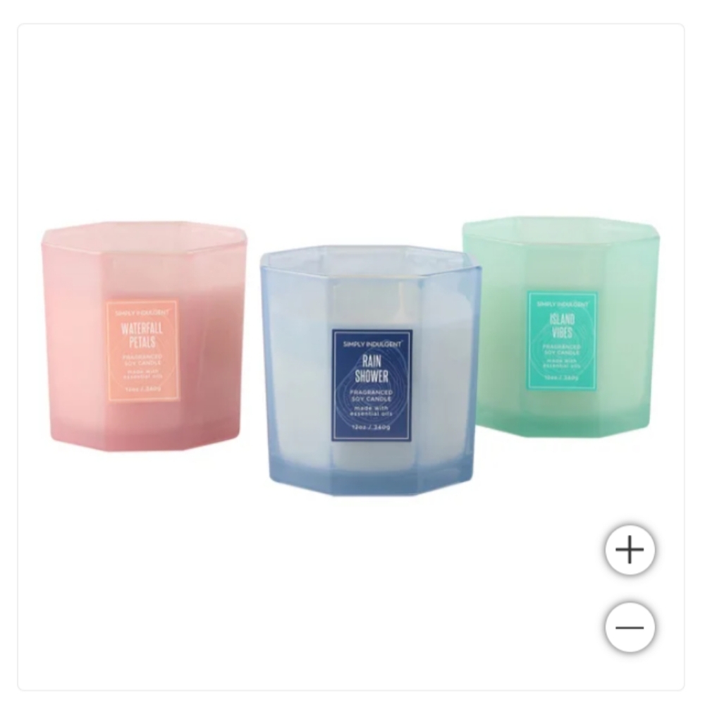 Simple indulgent 12 oz candles 3 pack